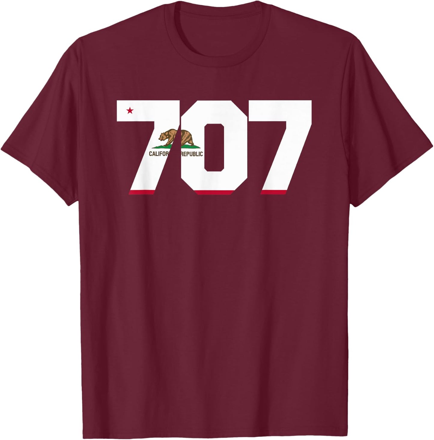 Area Code 707 shirt - Sonoma California T-Shirt - T-Shirt | Maroon