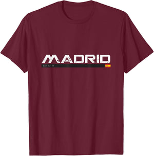 Madrid Spain Vintage Retro T-Shirt - T-Shirt | Maroon
