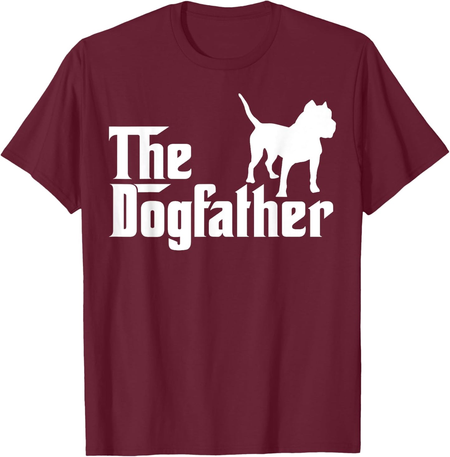 The Dogfather Pit Bull Funny T-Shirt - T-Shirt | Maroon