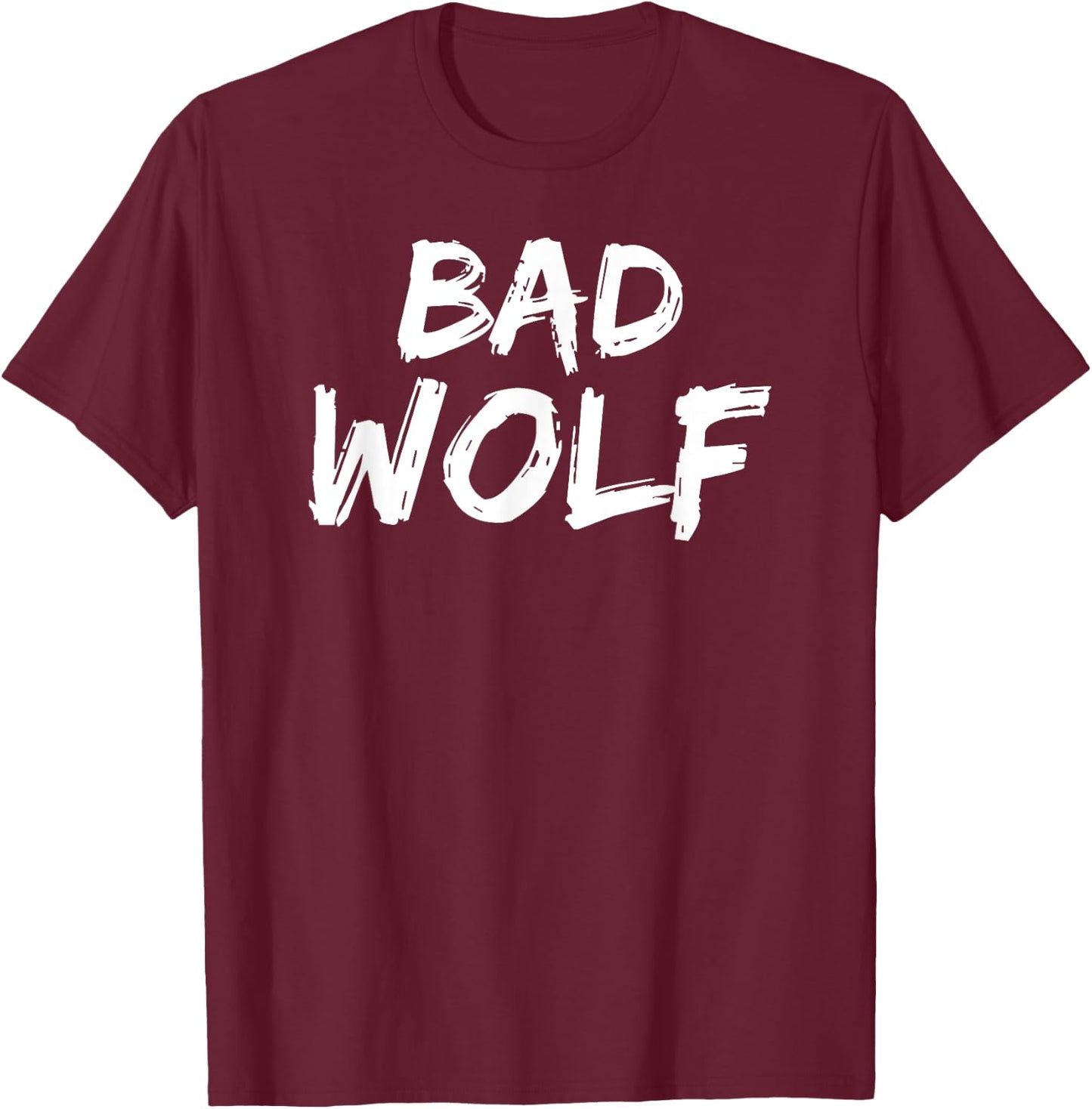 Bad Wolf In A Distressed Savage Look Shirt T-Shirt - T-Shirt | Maroon