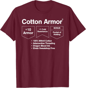 Cotton Armor: Role Playing T-Shirt - T-Shirt | Maroon