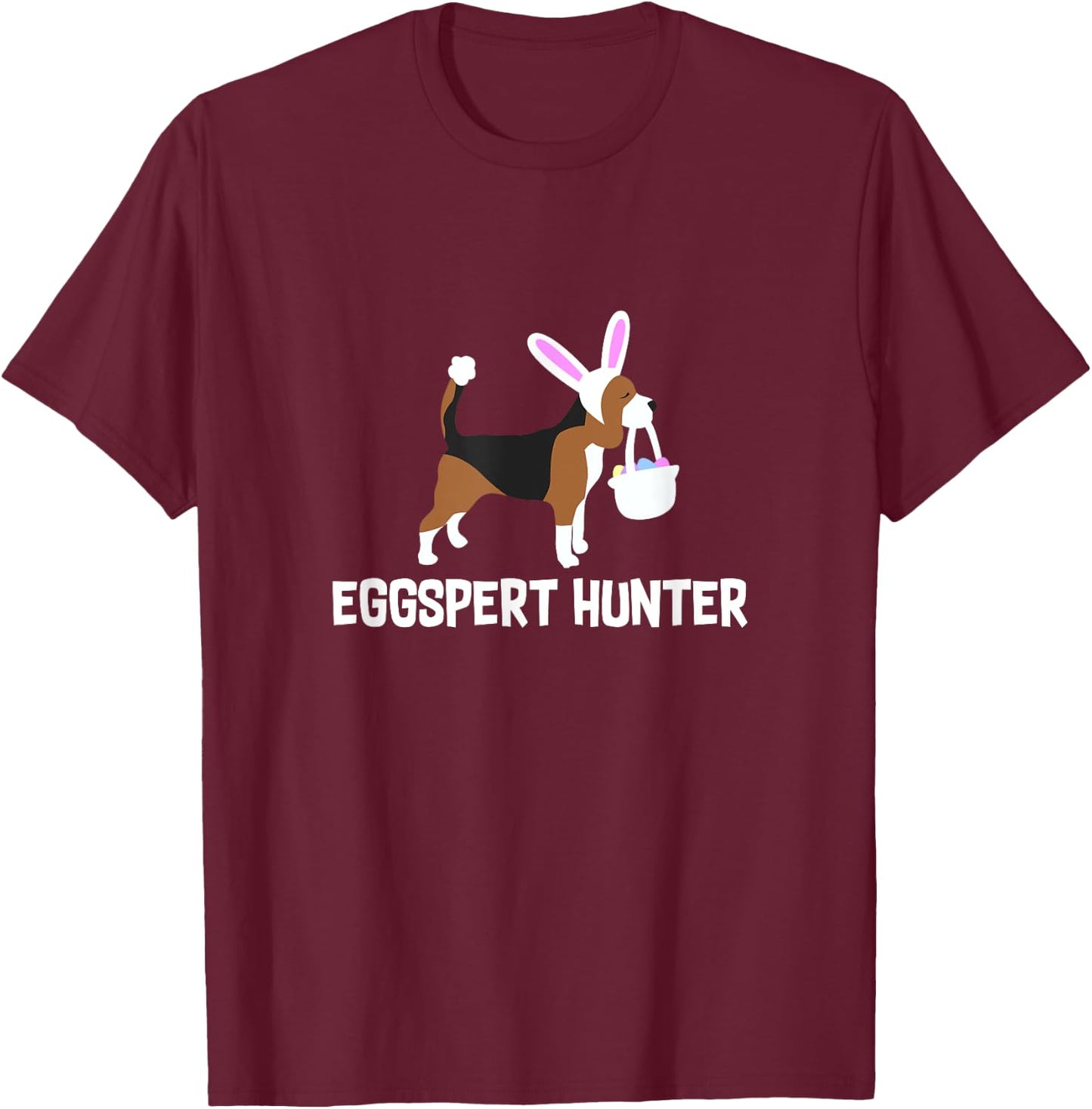 Funny Easter Shirt Beagle Dog Eggspert Hunter Gift Men Women Girls Kids T-Shirt - T-Shirt | Maroon