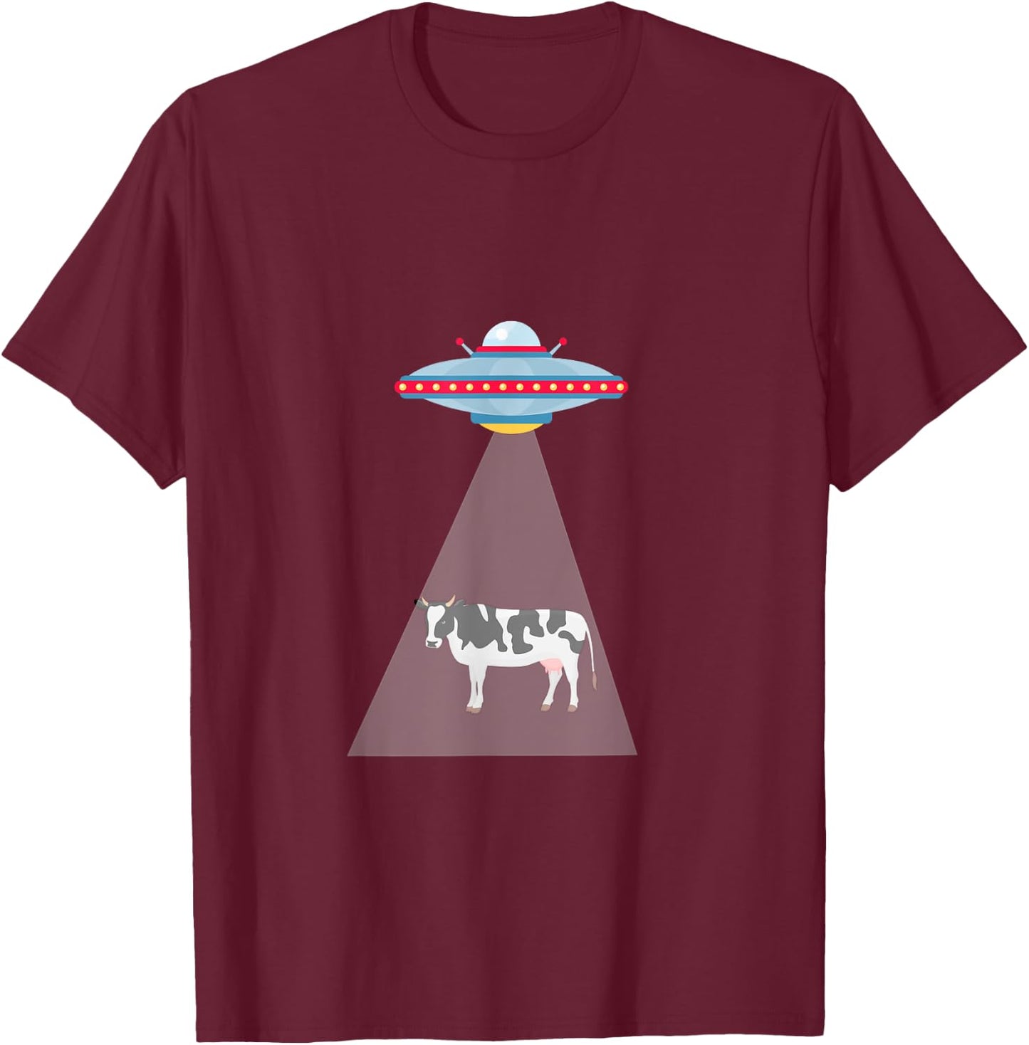 UFO Cow Abduction T-Shirt - T-Shirt | Maroon