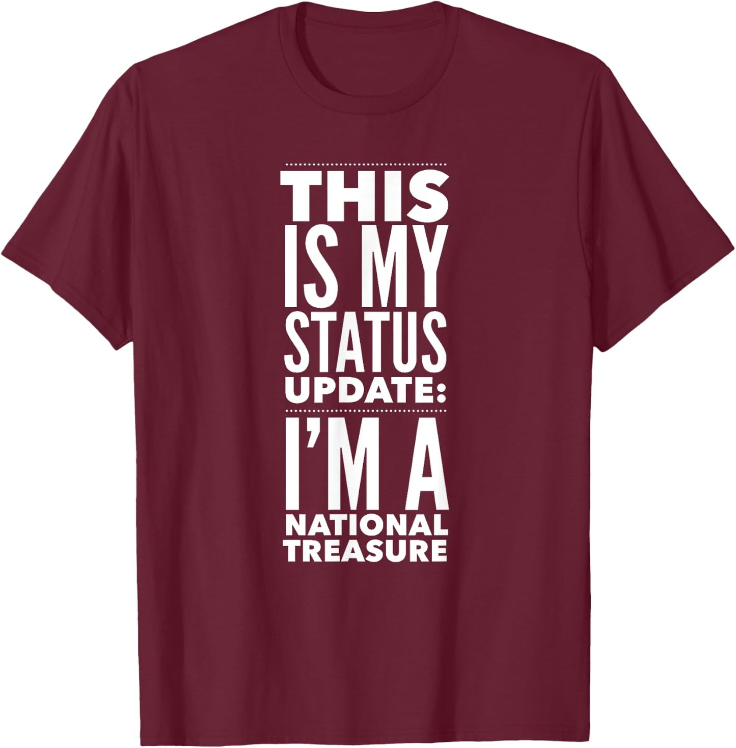 This Is My Status Update I'm National Treasure FUNNY T-Shirt - T-Shirt | Maroon