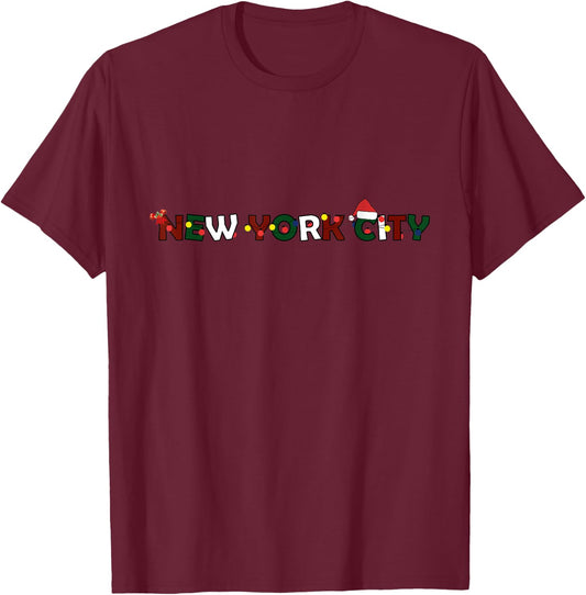 New York City Christmas T-Shirt - T-Shirt | Maroon