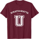 Whatsamatta U Letter Awesome Funny T shirt University Pun T-Shirt - T-Shirt | Maroon