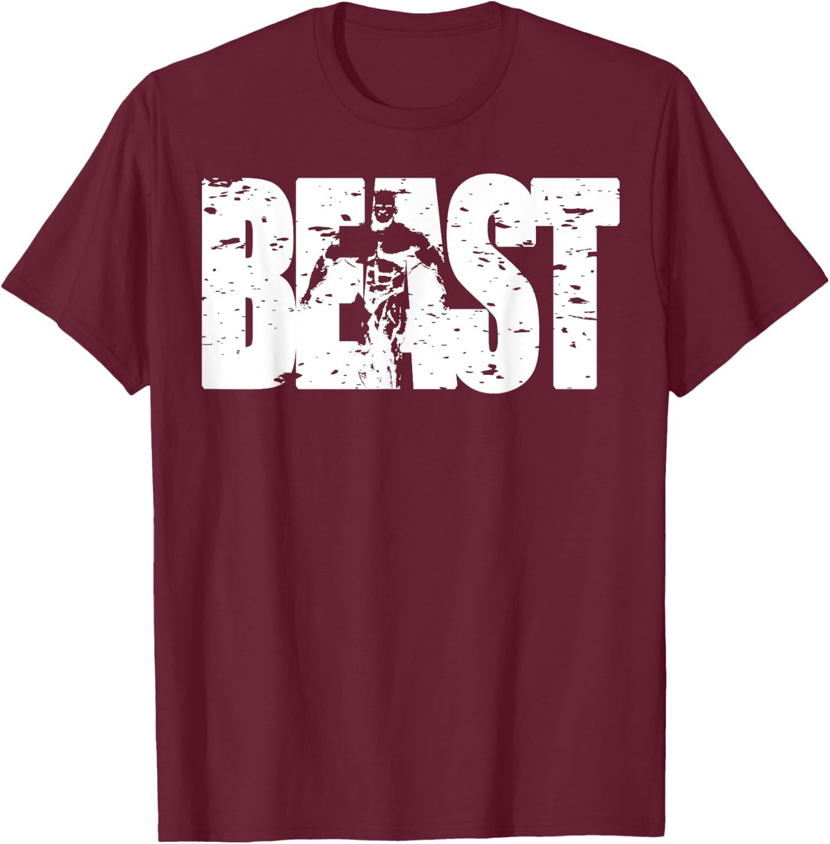Beast Workout Clothes Gym Activewear Fitness Yoga. T-Shirt - T-Shirt | Maroon