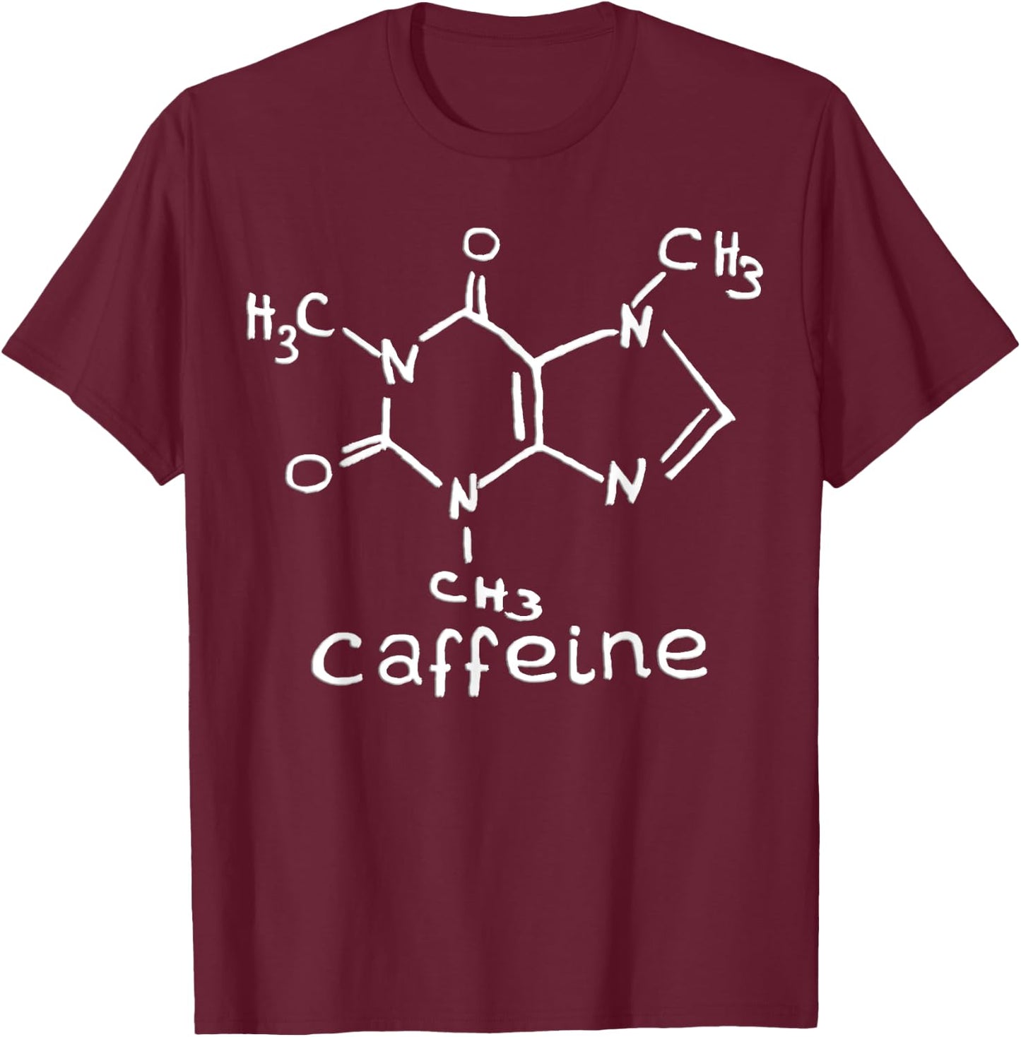 Caffeine Molecule T Shirt Coffee Lovers Gifts Women T-Shirt - T-Shirt | Maroon