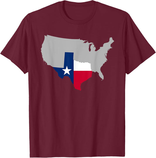 Texas Map T-Shirt - T-Shirt | Maroon