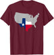 Texas Map T-Shirt - T-Shirt | Maroon