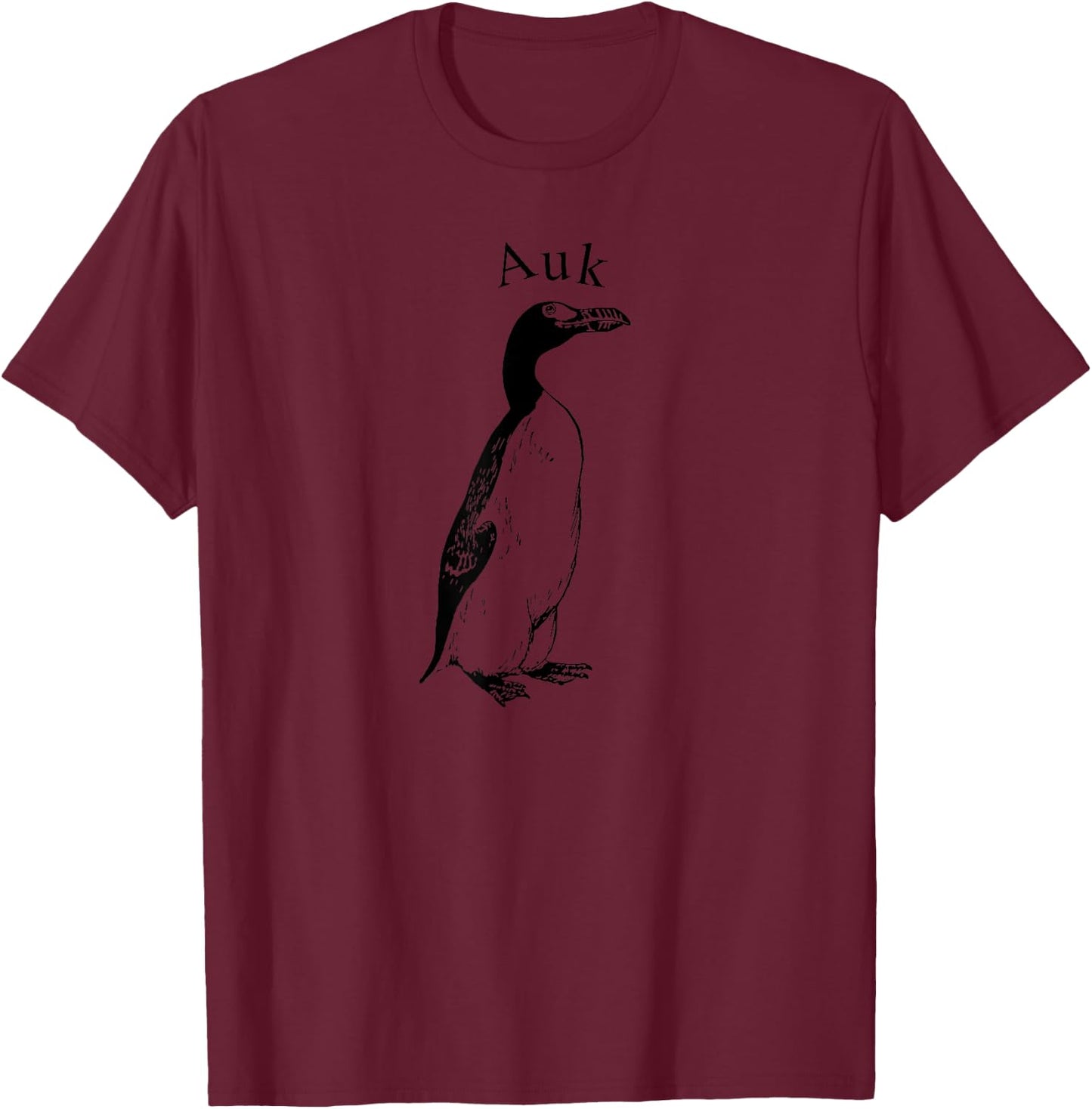 Auk Bird Extinct Flightless Species T-Shirt - T-Shirt | Maroon