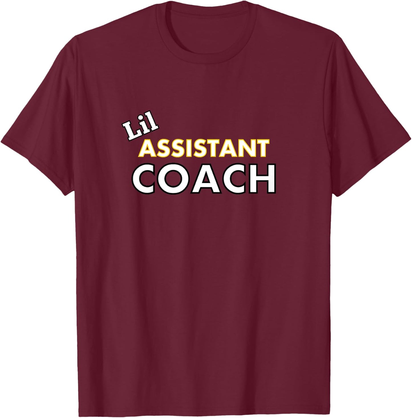Lil Assistant Coach - Kid Helper Team Sports Shirt T-Shirt - T-Shirt | Maroon