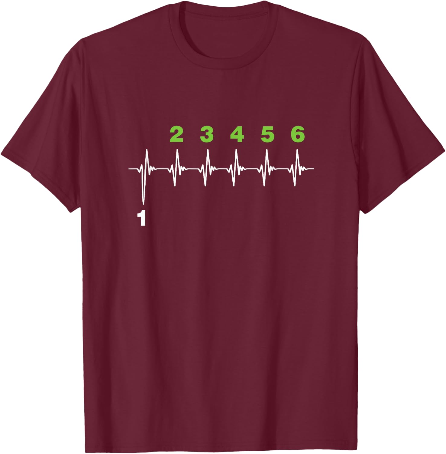 Motorcycle Gear Shift Heartbeat Motorist T-Shirt - T-Shirt | Maroon