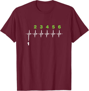 Motorcycle Gear Shift Heartbeat Motorist T-Shirt - T-Shirt | Maroon