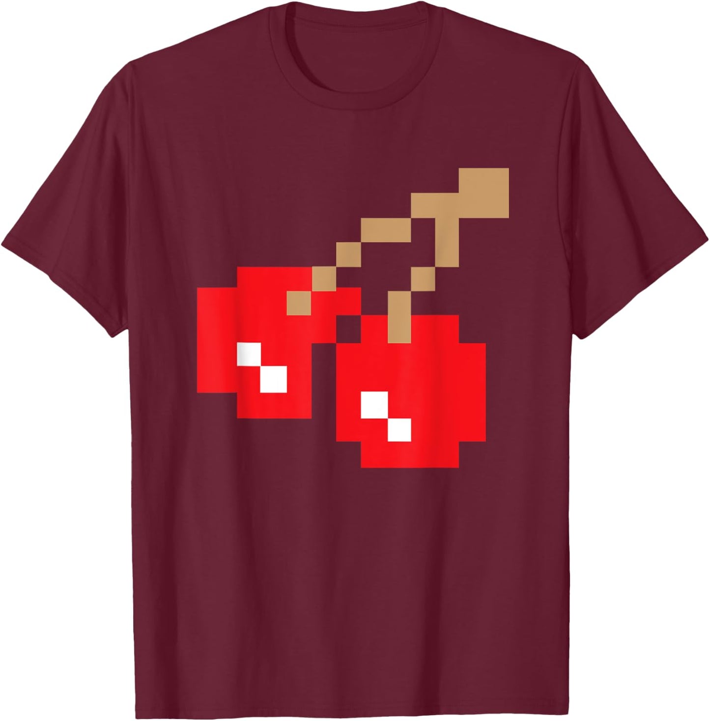 Retro Arcade Game Cherries T-Shirt - T-Shirt | Maroon