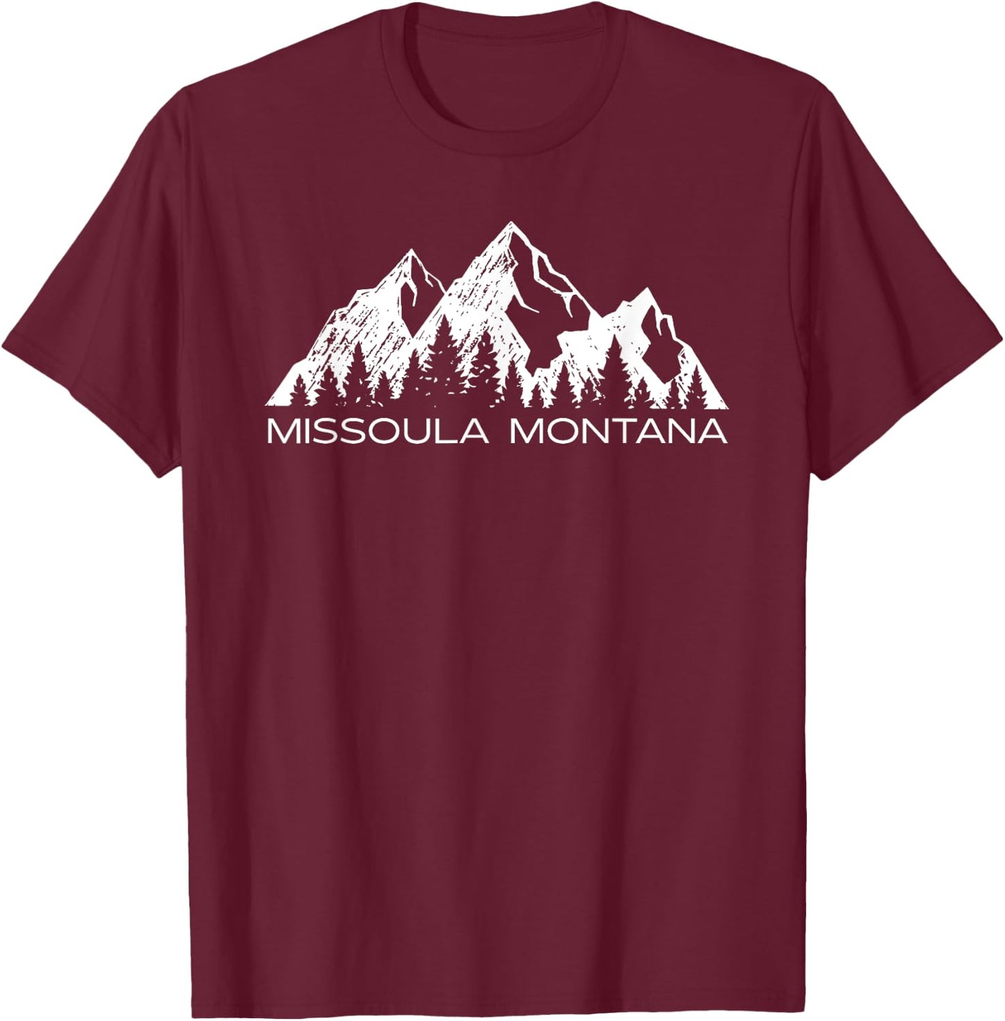 Missoula Montana Mountain Gift | Missoula Montana Souvenir T-Shirt - T-Shirt | Maroon