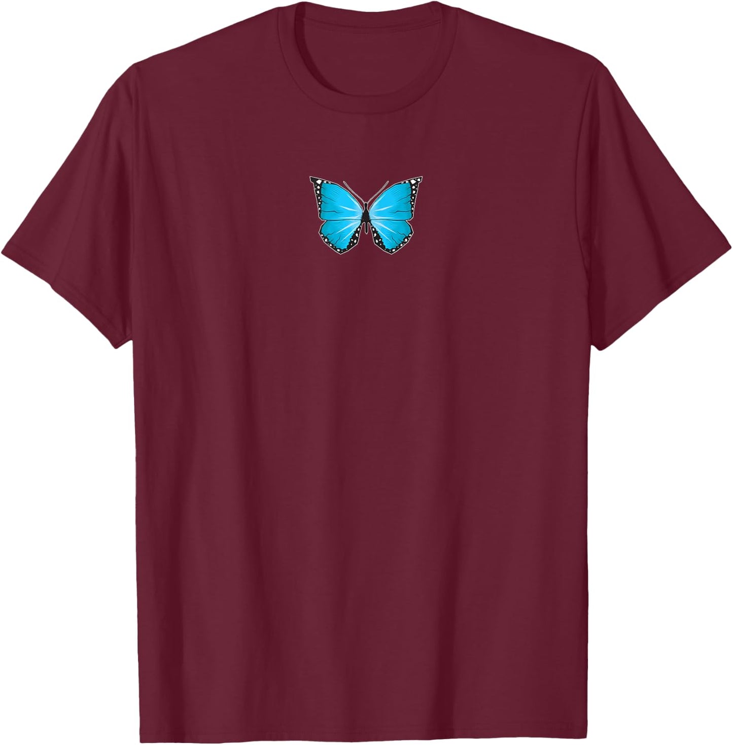 Blue Butterfly Aesthetic Clothing Soft Grunge Girls Women T-Shirt - T-Shirt | Maroon