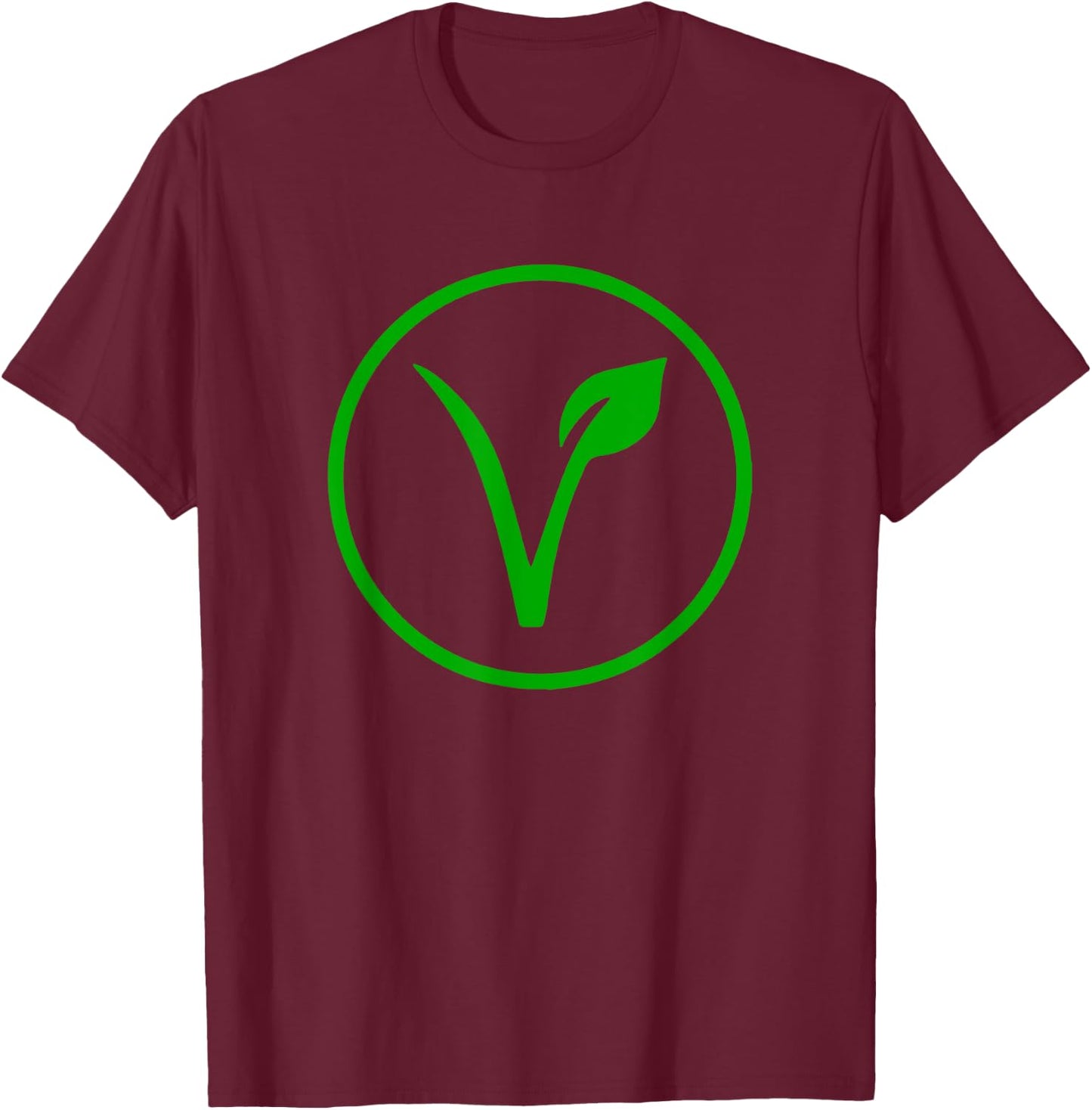 Vegan Symbol Go Vegan Vegetarian Veganism Animal Rights T-Shirt - T-Shirt | Maroon