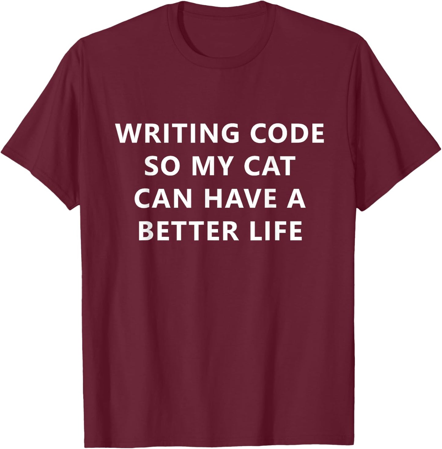 Programmer Writing Code For My Cat Funny Coding Women Kids T-Shirt - T-Shirt | Maroon