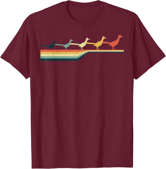 ROADRUNNER Vintage Retro Style Cute Bird Gift T-Shirt - T-Shirt | Maroon