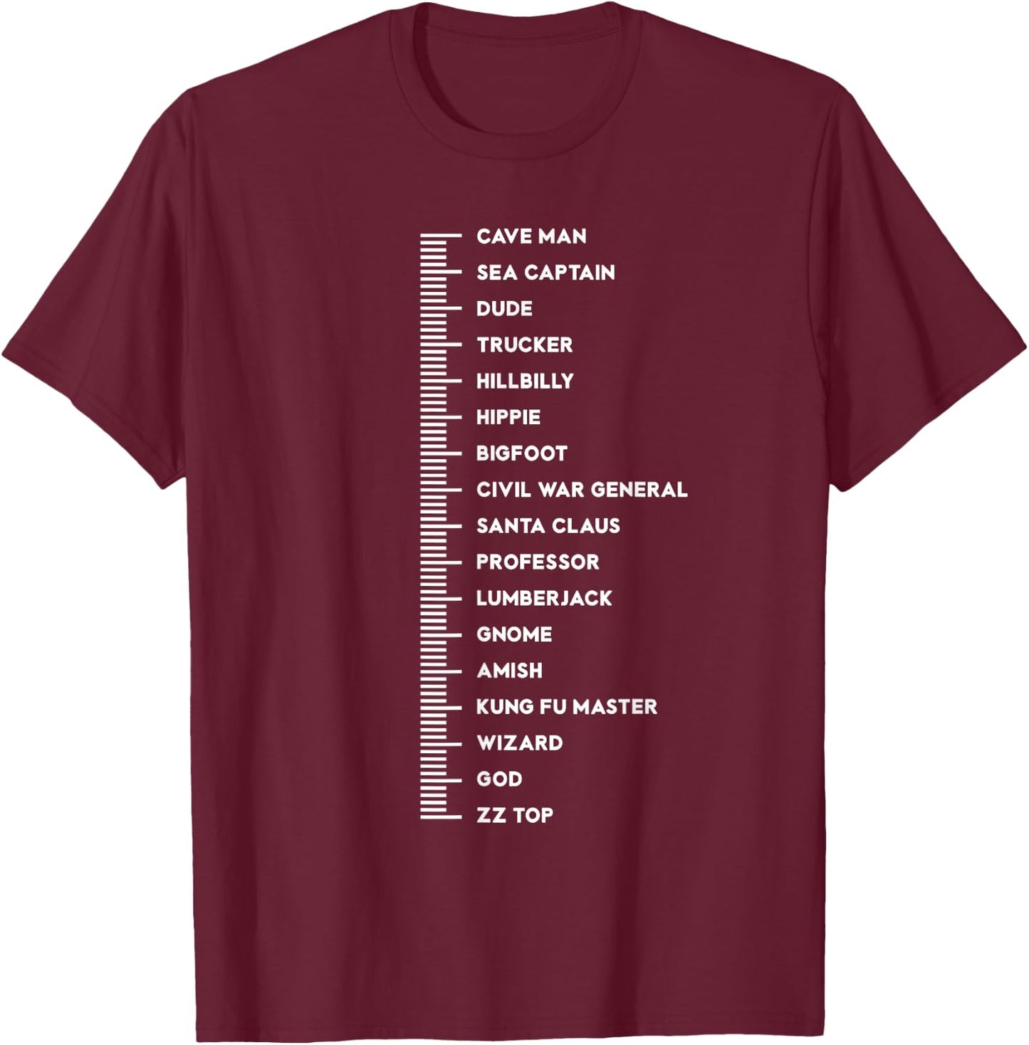 Beard Measurement Funny T-Shirt - T-Shirt | Maroon