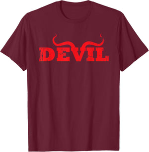Devil Satan Horns Costume Pajama No Angel Gift T-Shirt - T-Shirt | Maroon