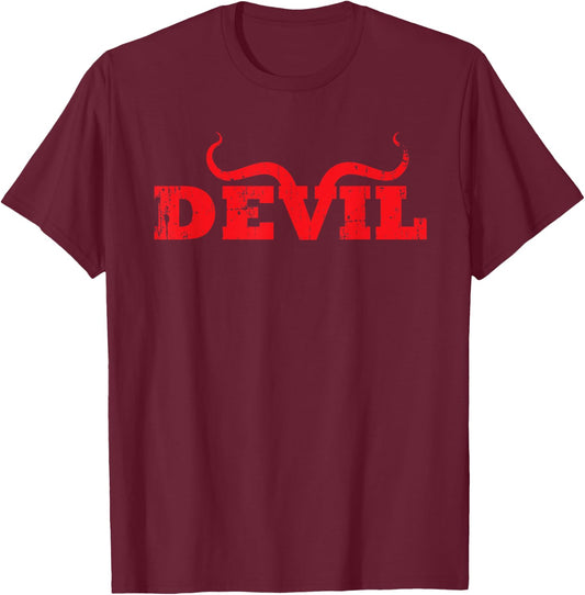 Devil Satan Horns Costume Pajama No Angel Gift T-Shirt - T-Shirt | Maroon