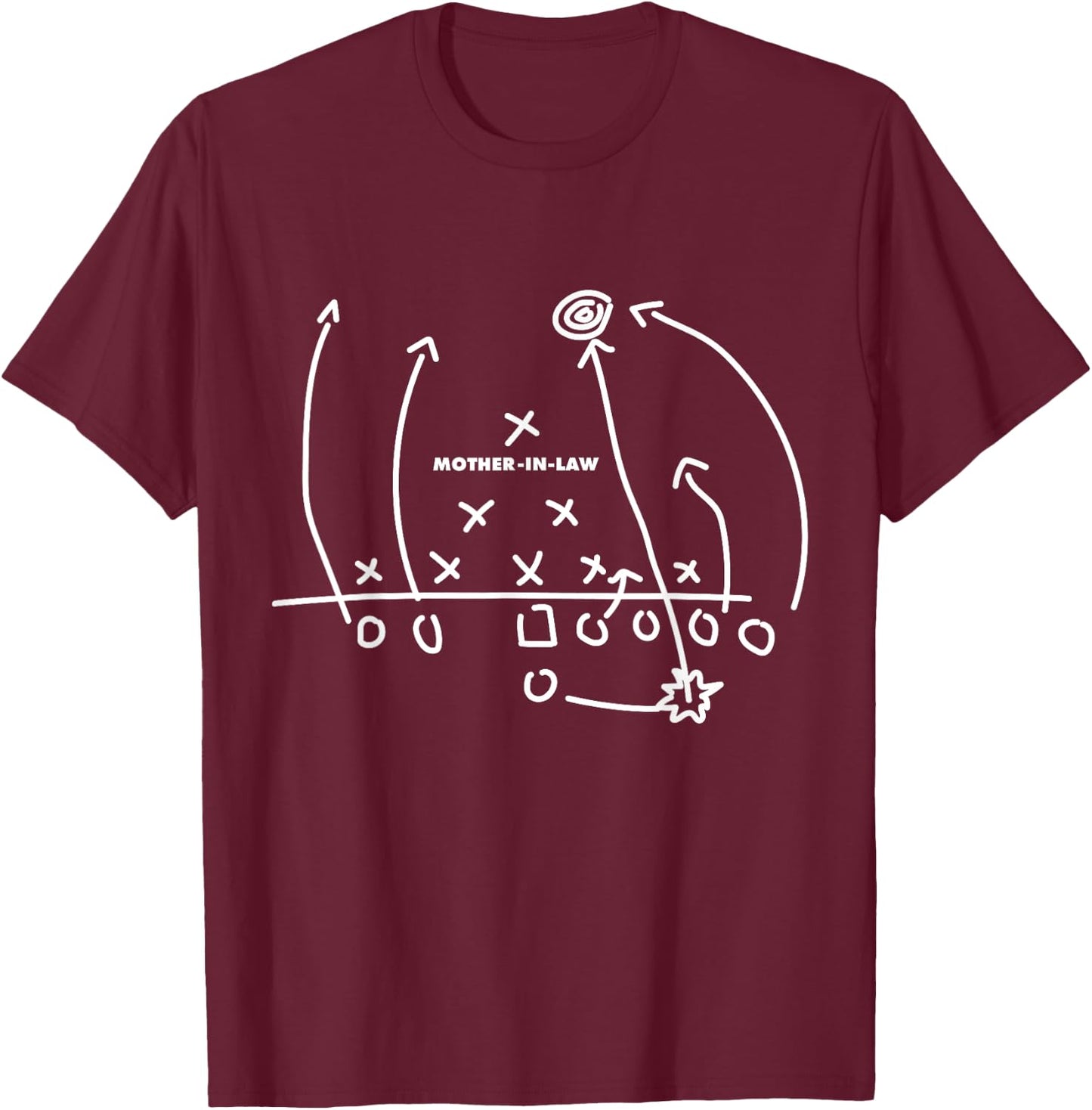 Funny Football Plays Against Mother in Law American Sports T-Shirt - T-Shirt | Maroon
