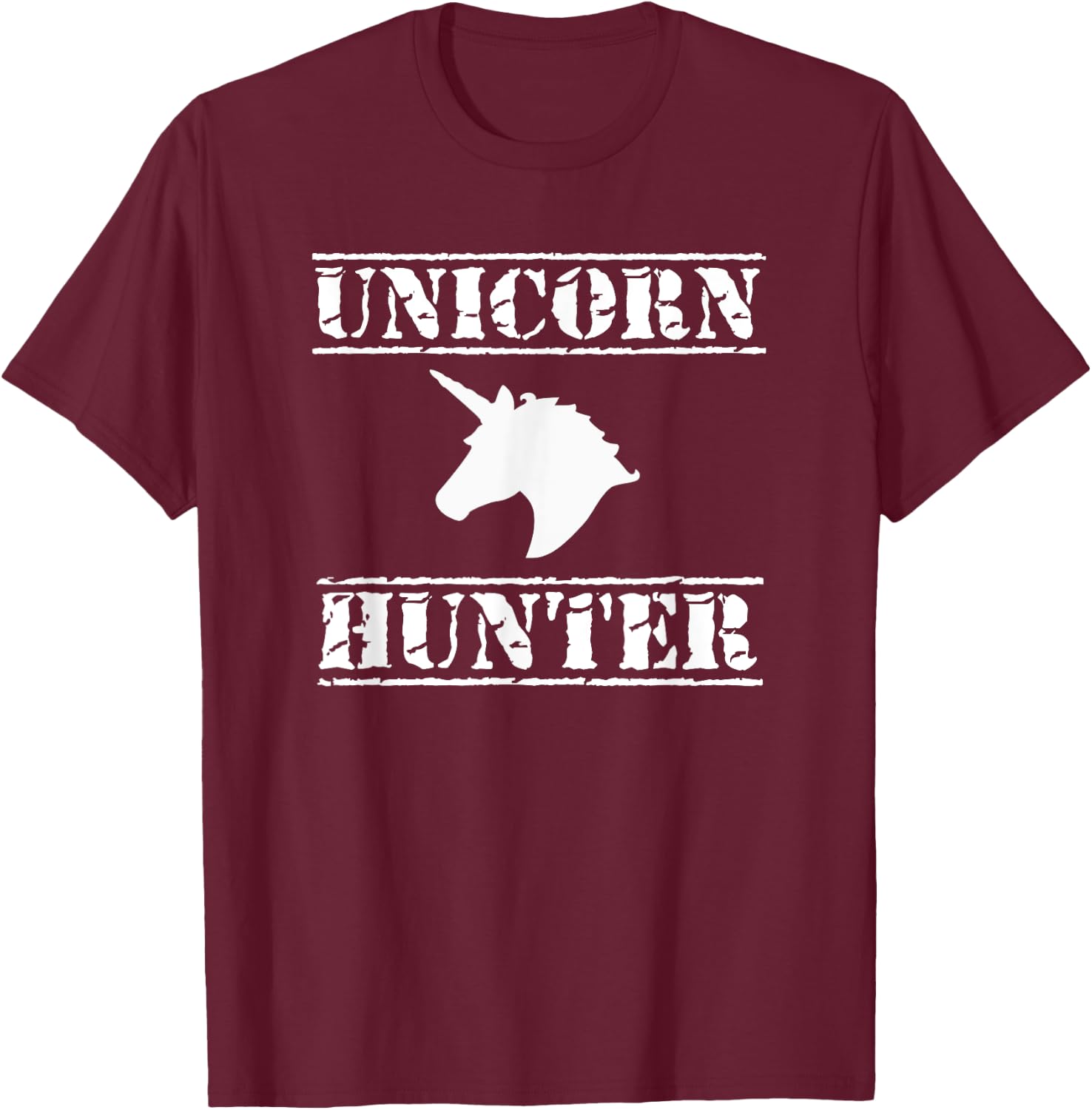 Unicorn Hunter , Horse Humor Novelty T-Shirt - T-Shirt | Maroon