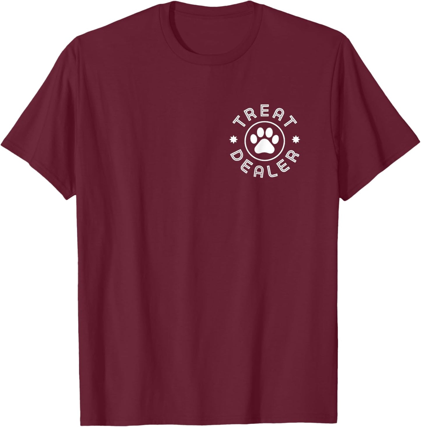 Treat Dealer Dog Lover gifts Minimal Paw Print Pet Owner T-Shirt - T-Shirt | Maroon