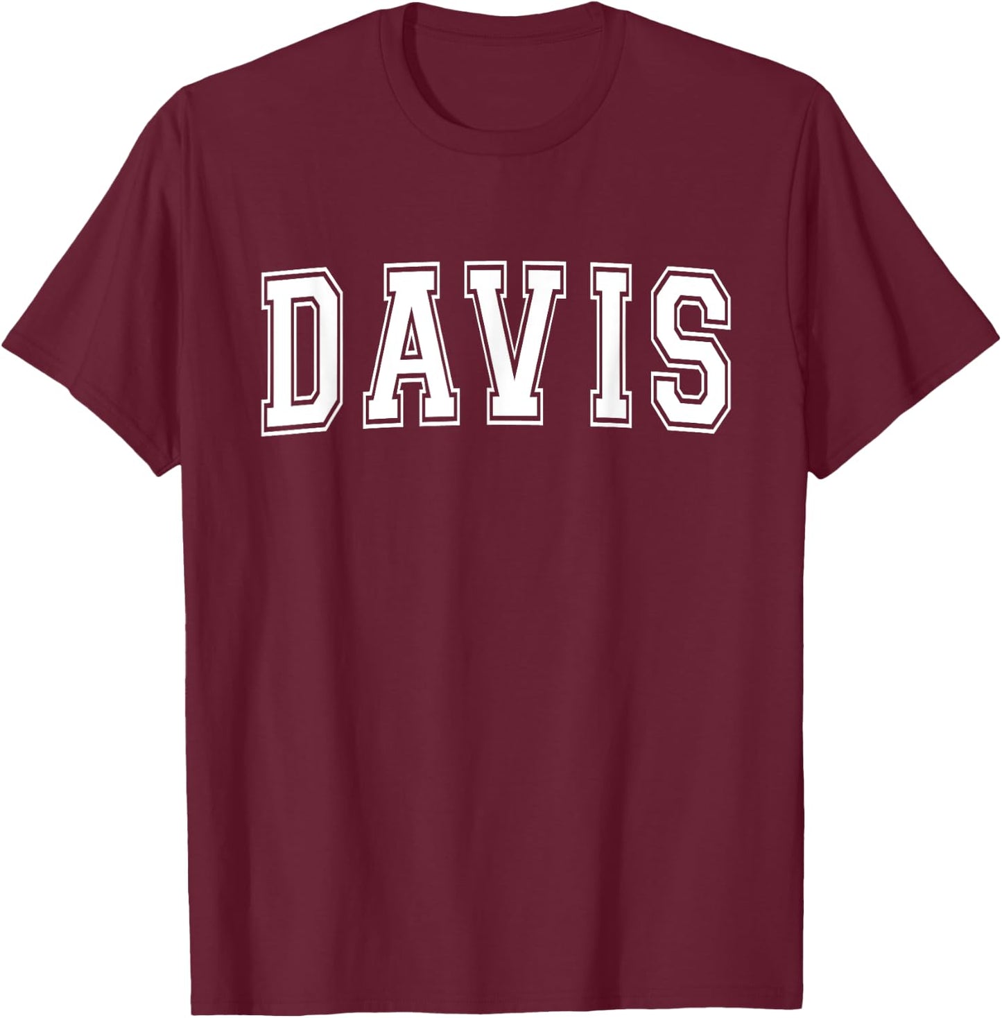 DAVIS CA CALIFORNIA USA Vintage Sports Varsity Style T-Shirt - T-Shirt | Maroon