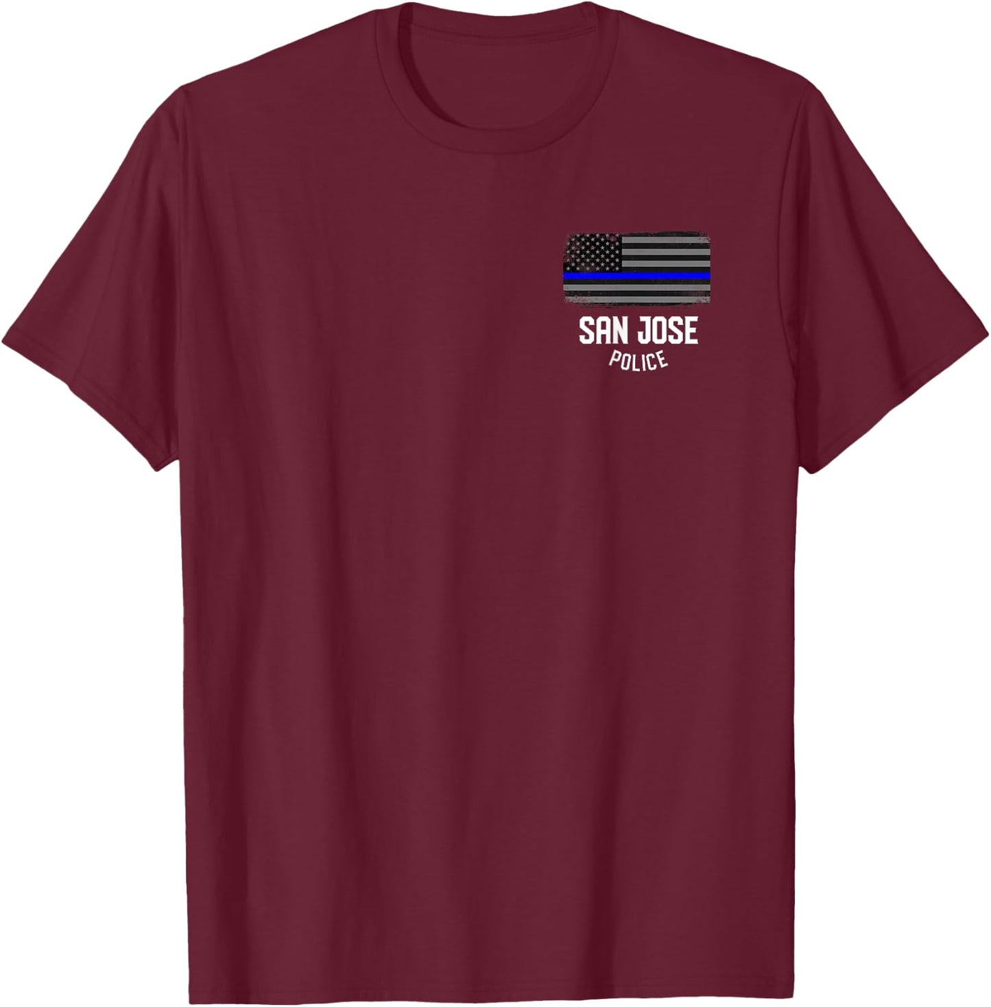 San Jose Police Officer California Policeman Duty T-Shirt - T-Shirt | Maroon