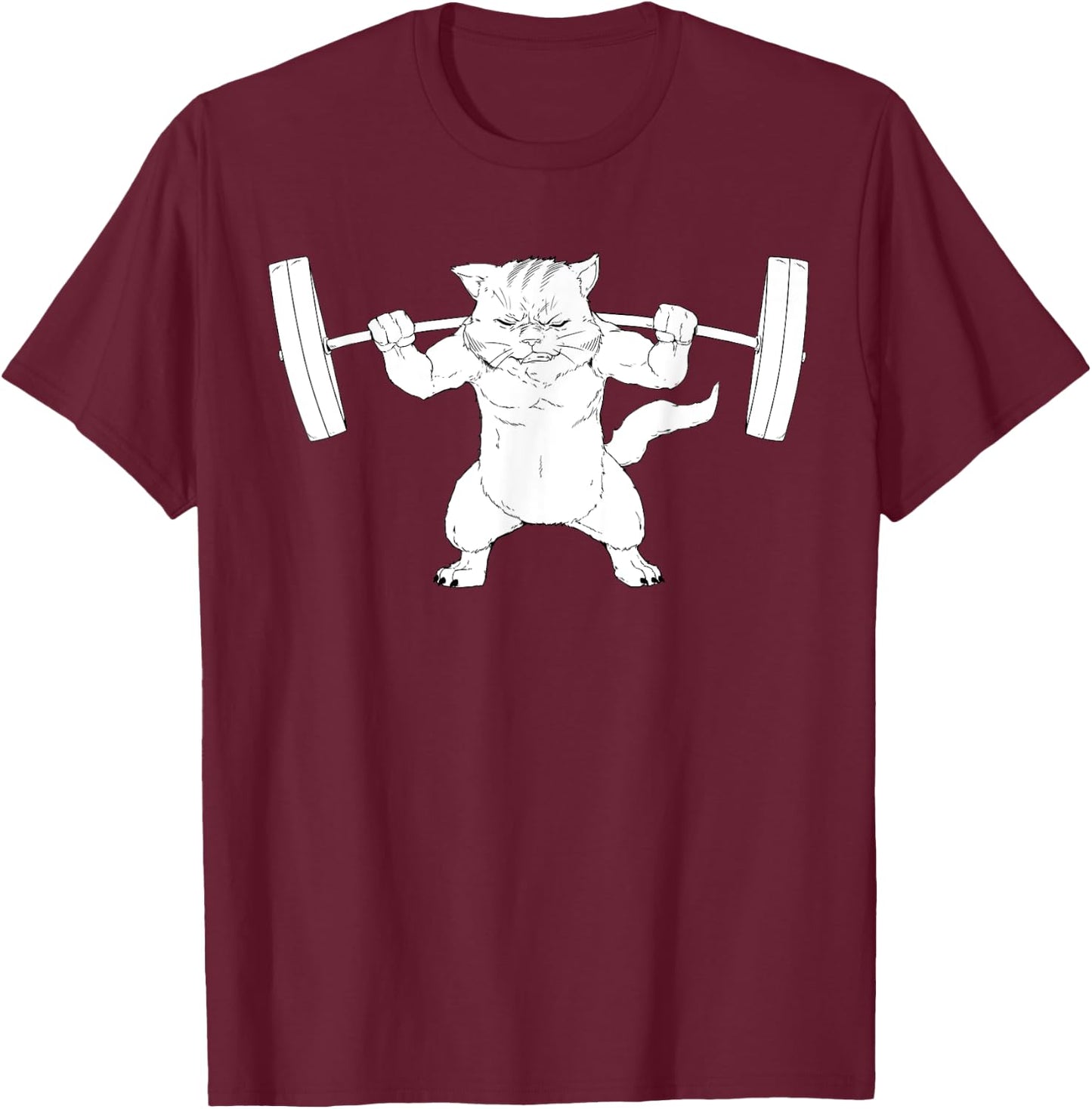 Cat Squat Powerlifting Women Girls Kids T-Shirt - T-Shirt | Maroon