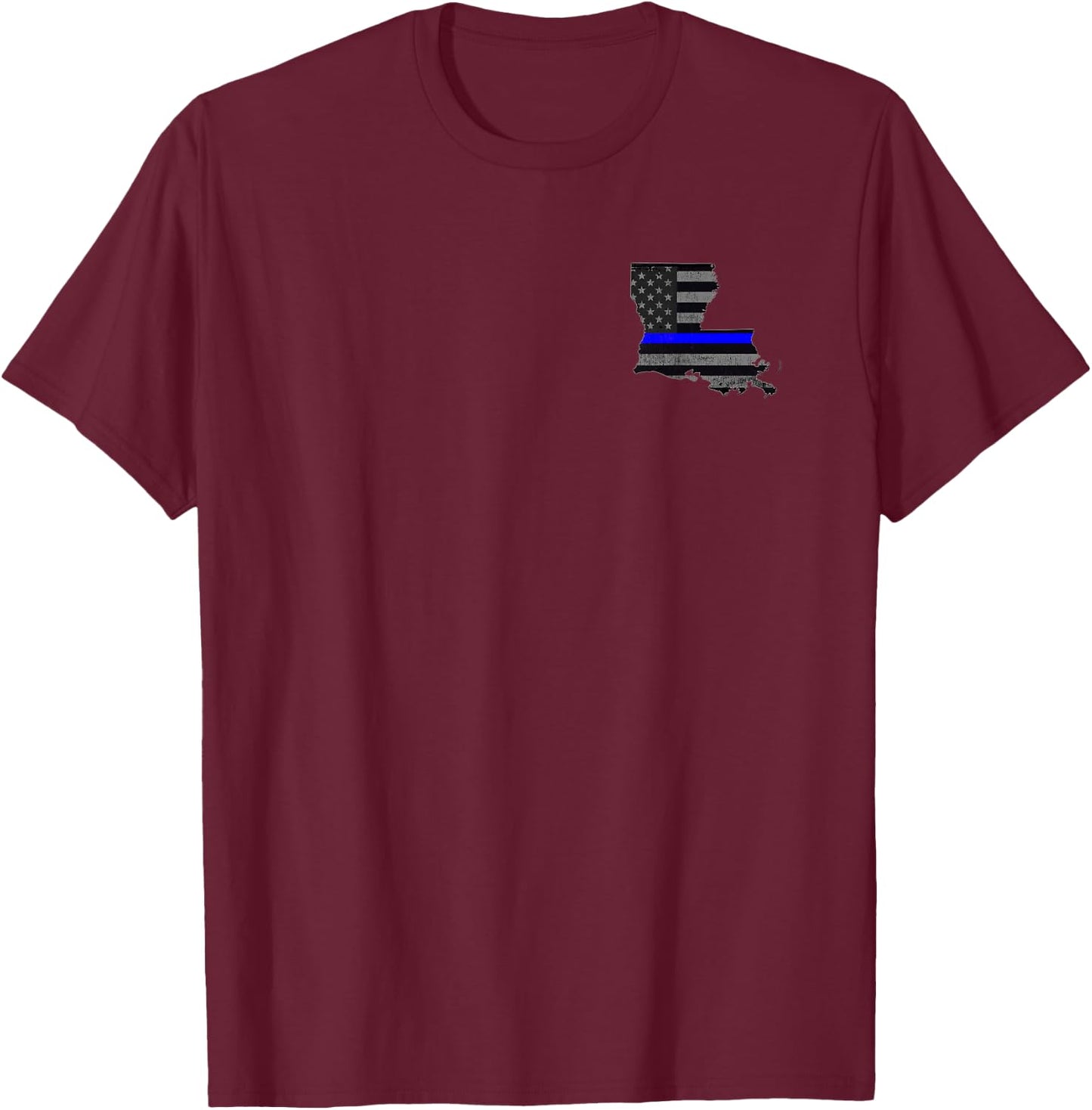 Louisiana Police Officer Thin Blue Line Policemen T-Shirt - T-Shirt | Maroon