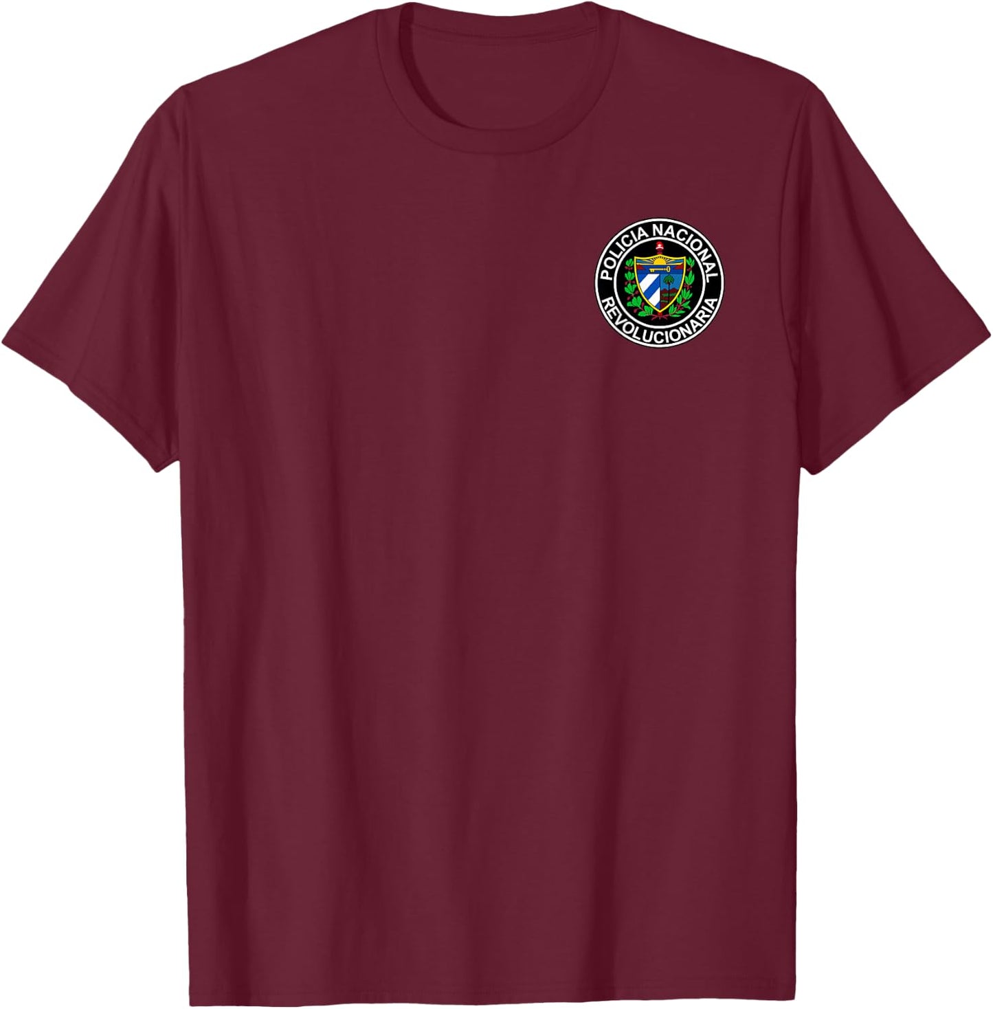 PNR Policia Nacional Revolucionaria Cuba Police T-Shirt - T-Shirt | Maroon