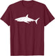 Vintage Distressed Style Mako Shark T-Shirt - T-Shirt | Maroon