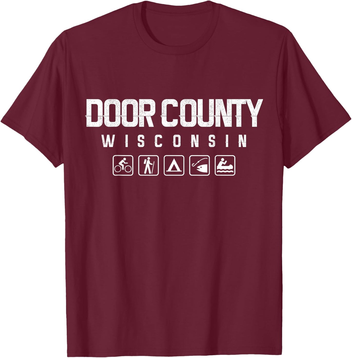 Door County, Wisconsin Outdoor T-Shirt - T-Shirt | Maroon
