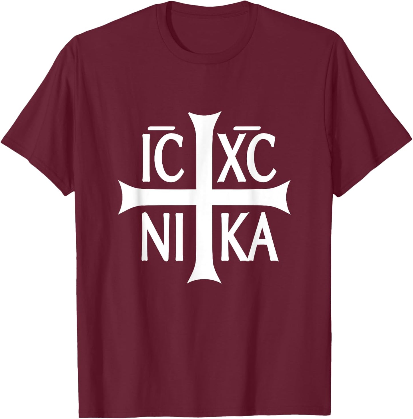 IC XC NIKA Cross Eastern Christian Greek Shirt T-Shirt - T-Shirt | Maroon