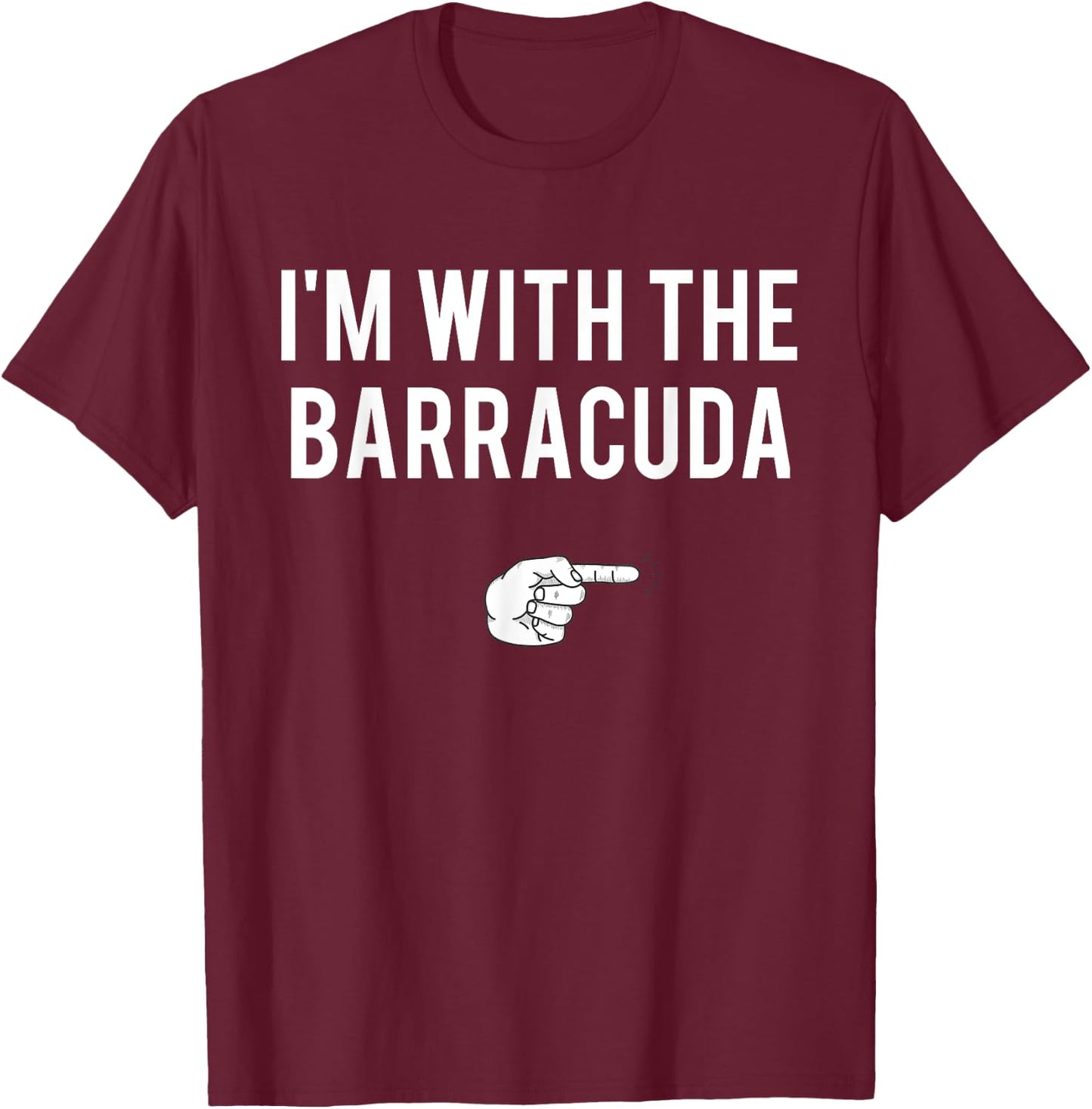 I'm With Barracuda Halloween Costume Party Matching Fish T-Shirt - T-Shirt | Maroon