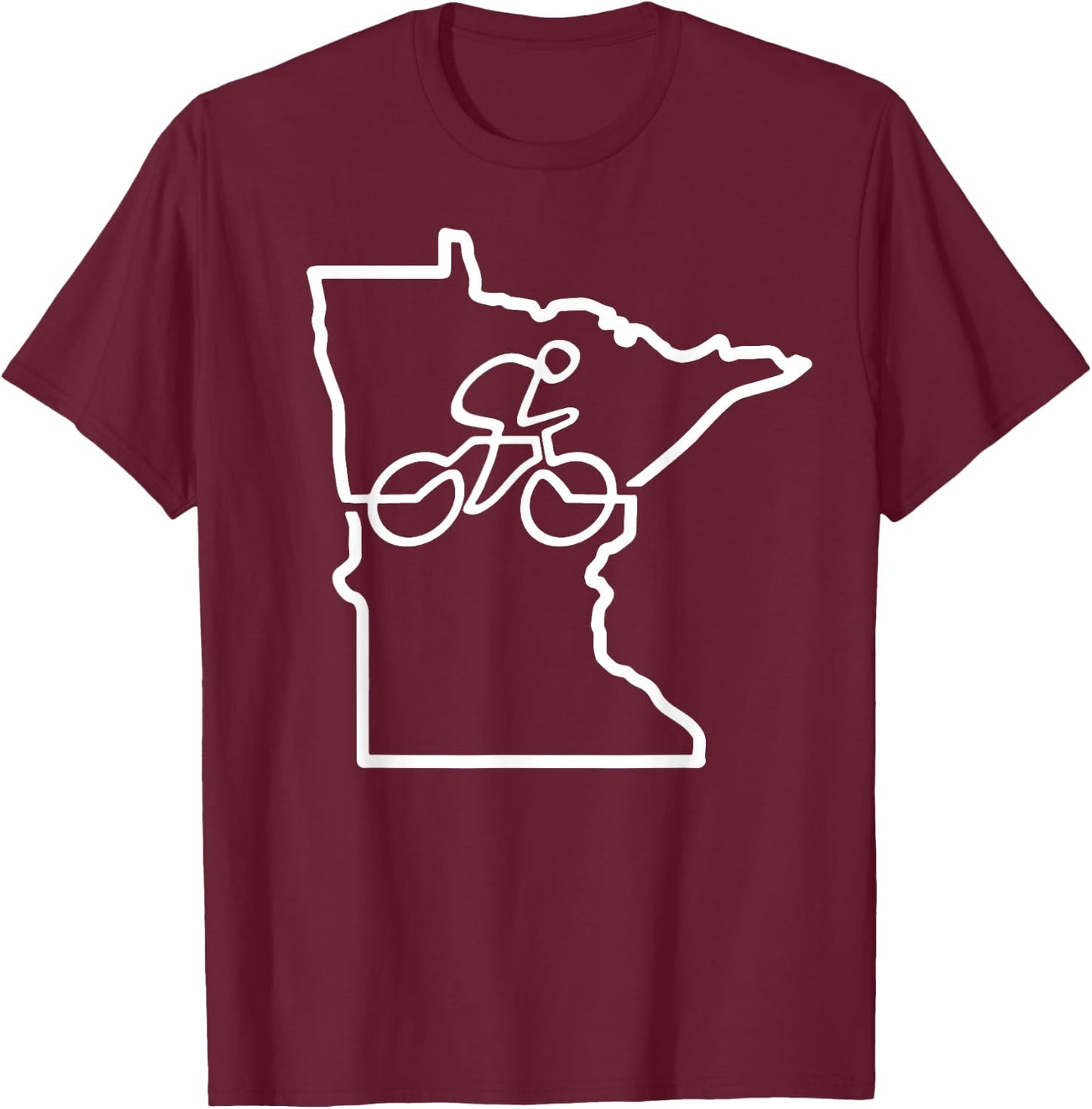 Bicycle Minnesota Cycling Shirt Cyclist Gift Bike Biking T-Shirt - T-Shirt | Maroon