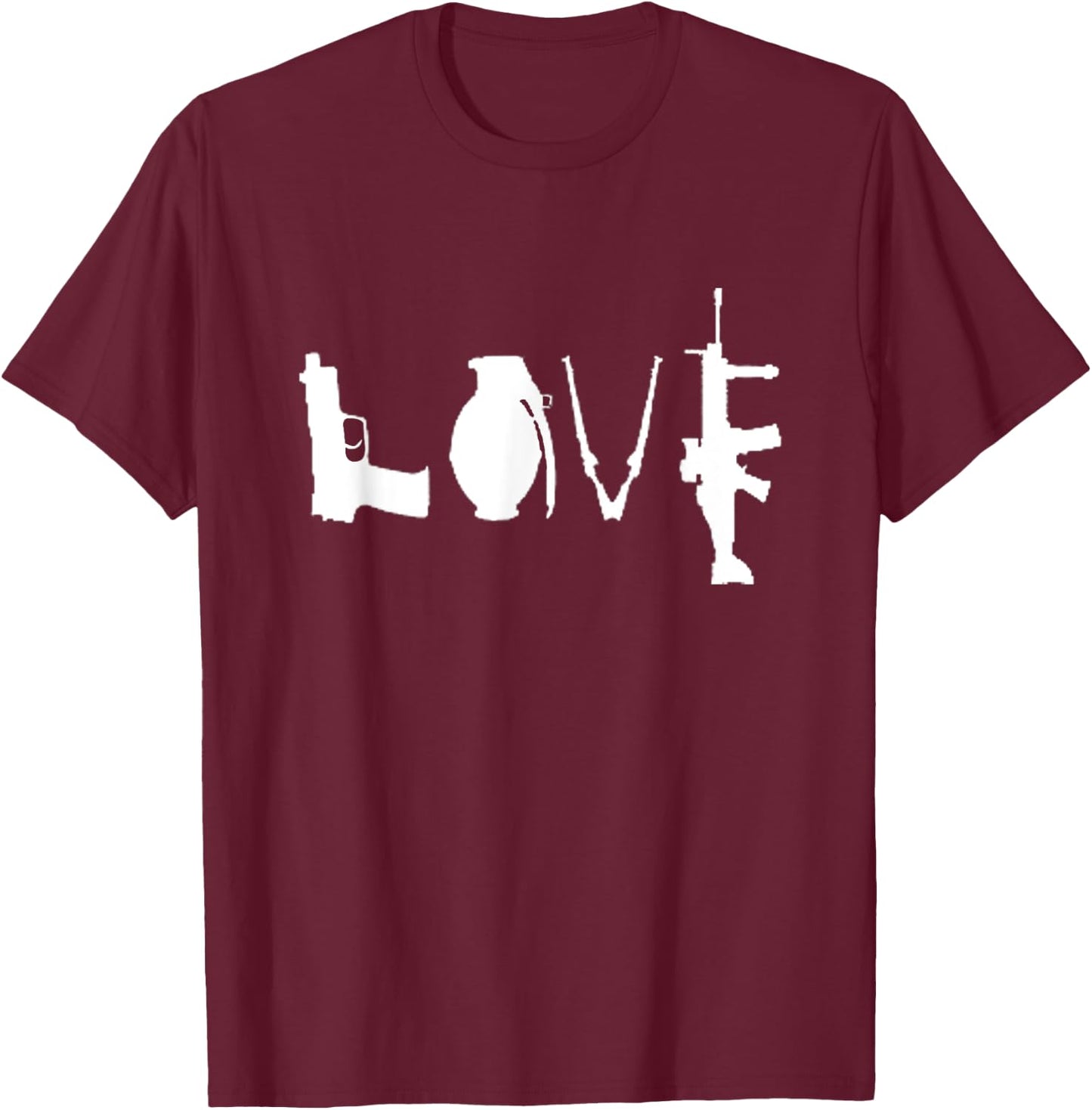 LOVE GUNS Pro Gun Love 2nd Amendment T-Shirt - T-Shirt | Maroon