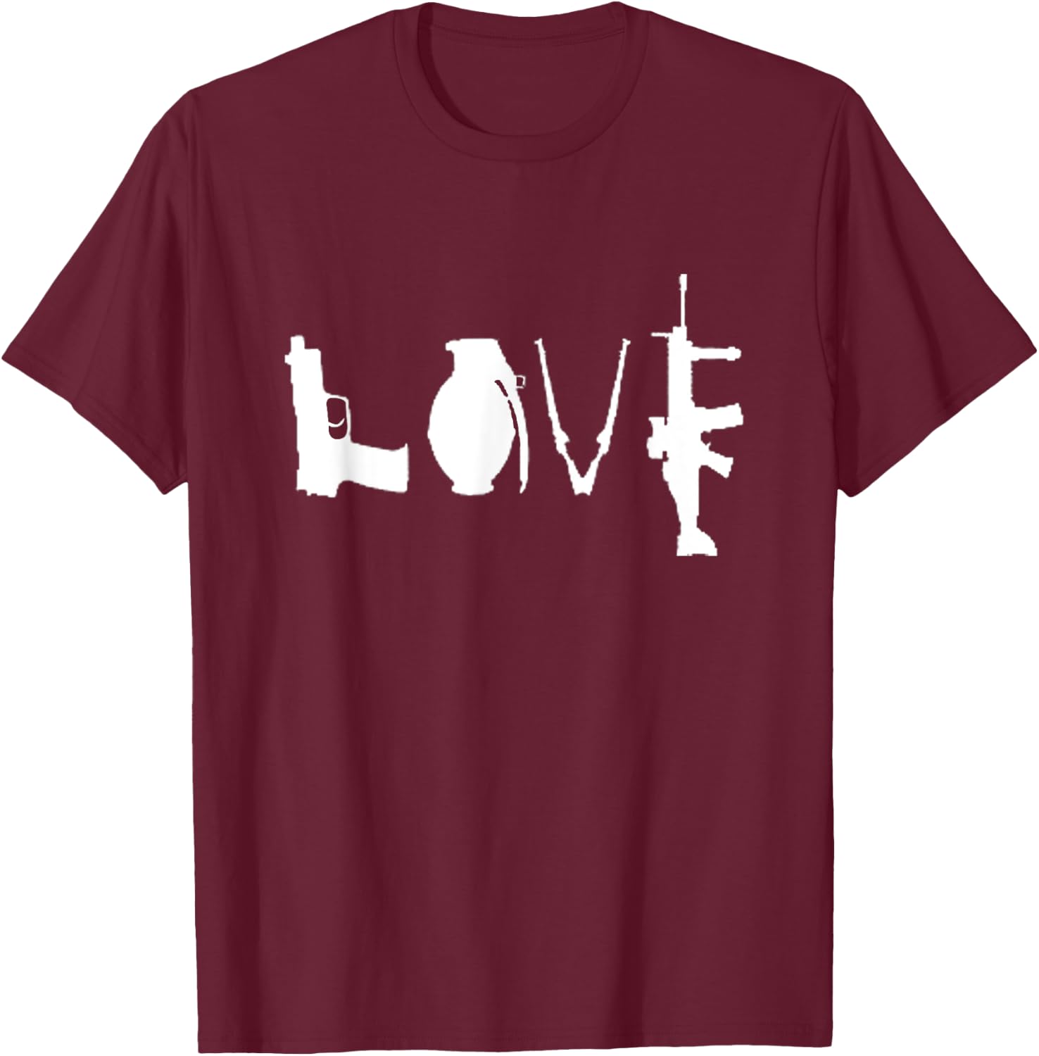LOVE GUNS Pro Gun Love 2nd Amendment T-Shirt - T-Shirt | Maroon