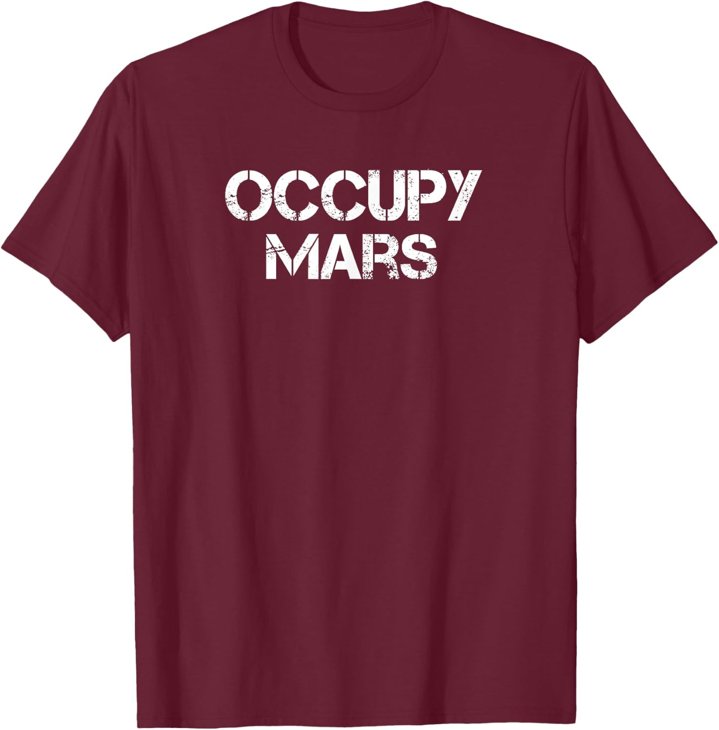 Retro Style Occupy Mars T-Shirt - T-Shirt | Maroon