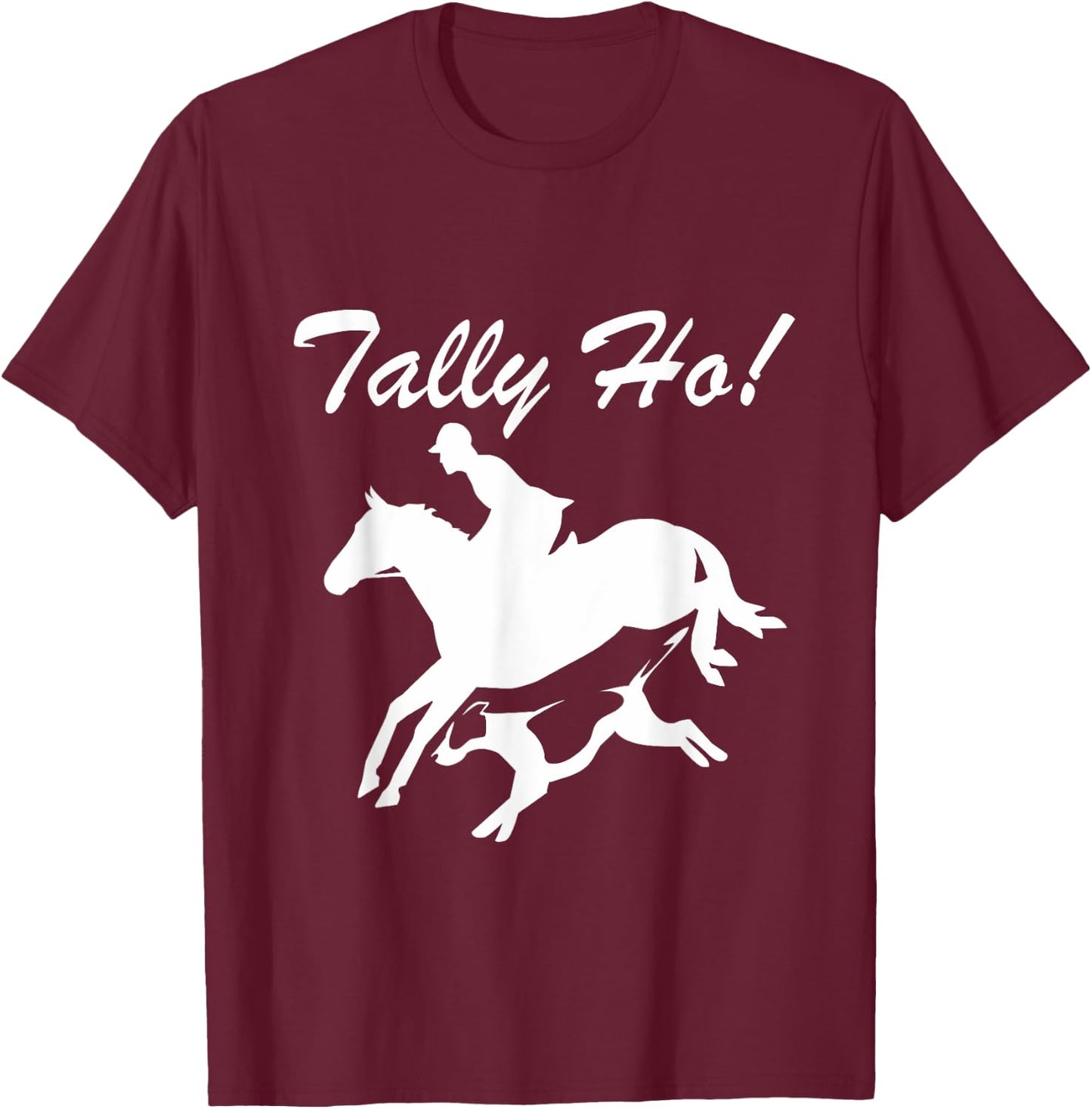 Tally Ho! Equestrian Hunt Club Horse & Hound T-Shirt - T-Shirt | Maroon