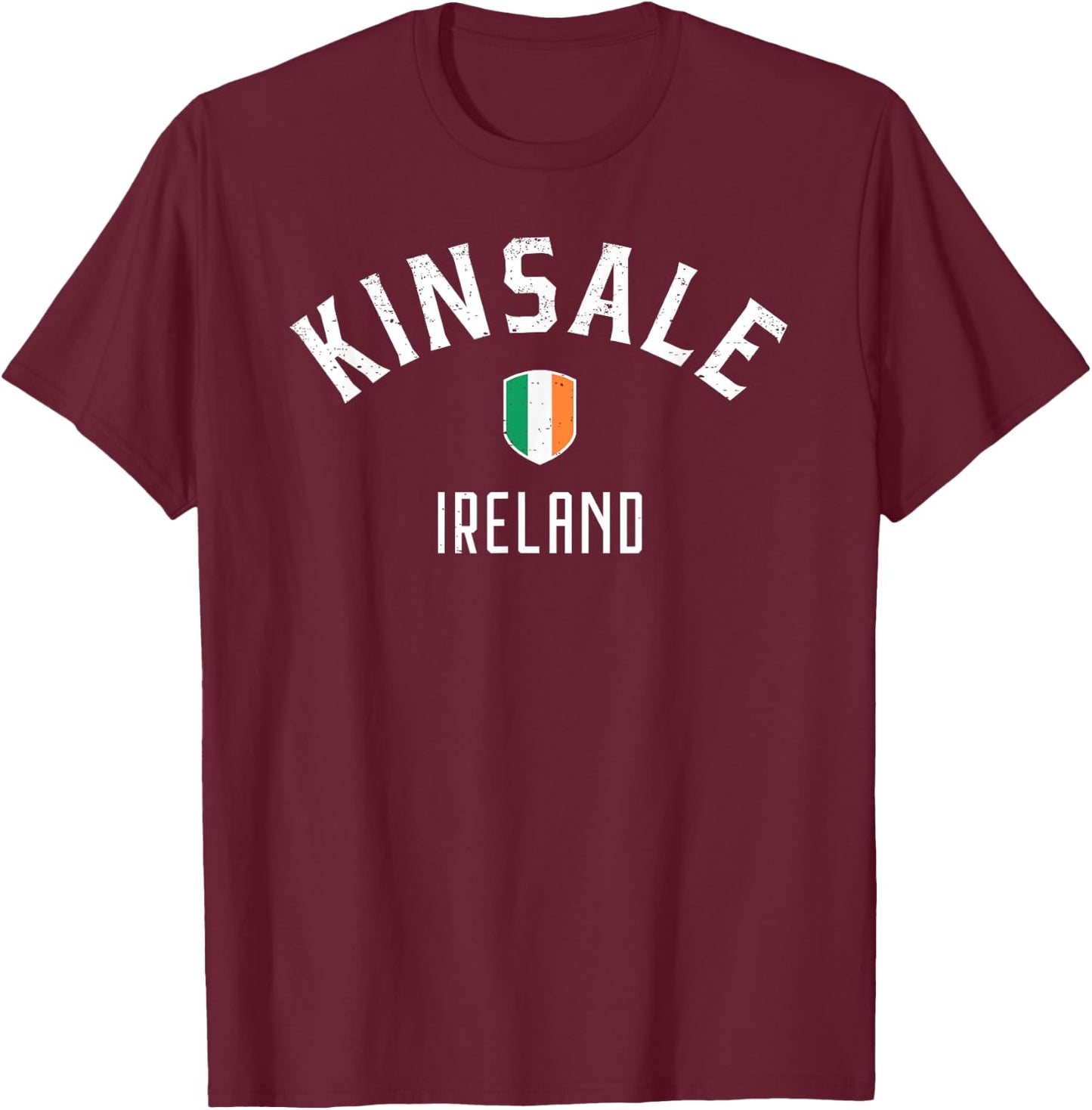Kinsale Ireland T Shirt - Irish Flag Kinsale T-Shirt - T-Shirt | Maroon