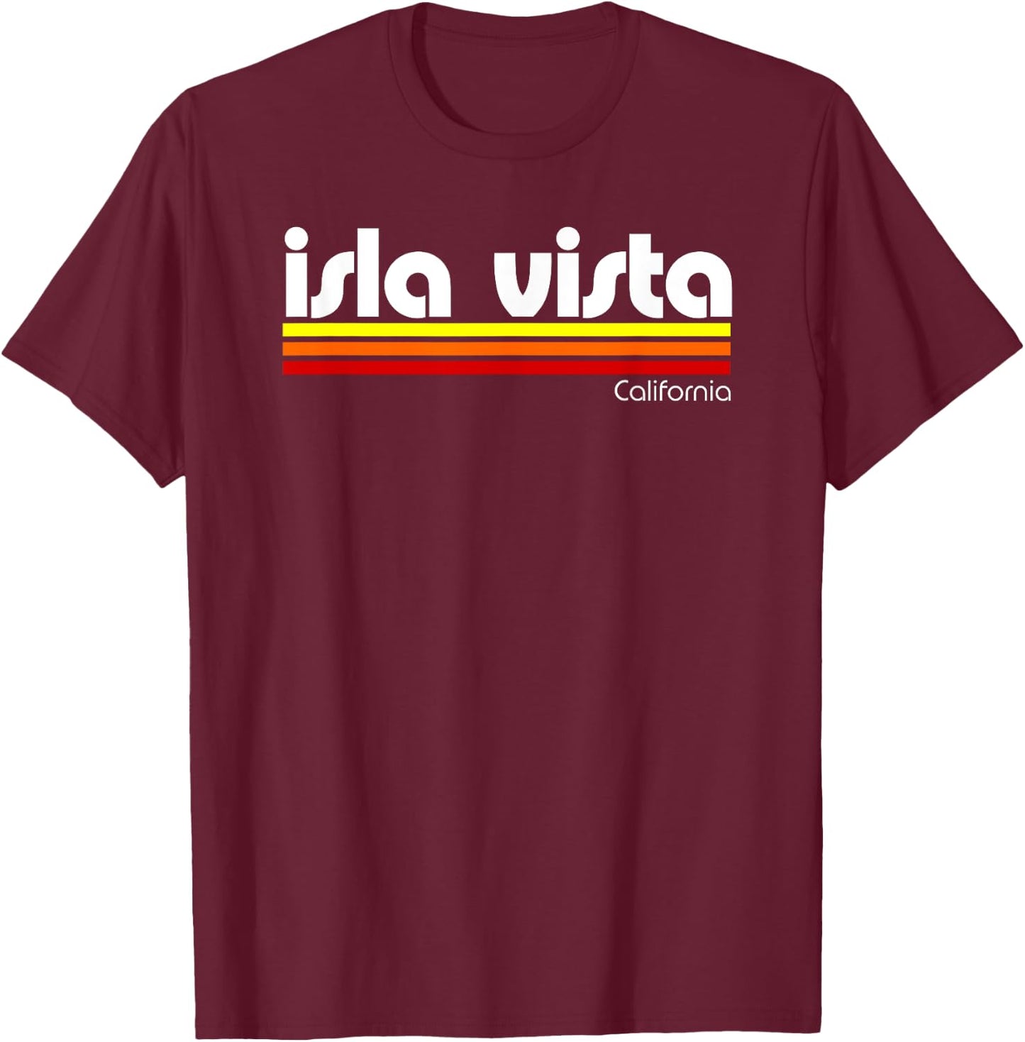 Retro Isla Vista California T-Shirt - T-Shirt | Maroon