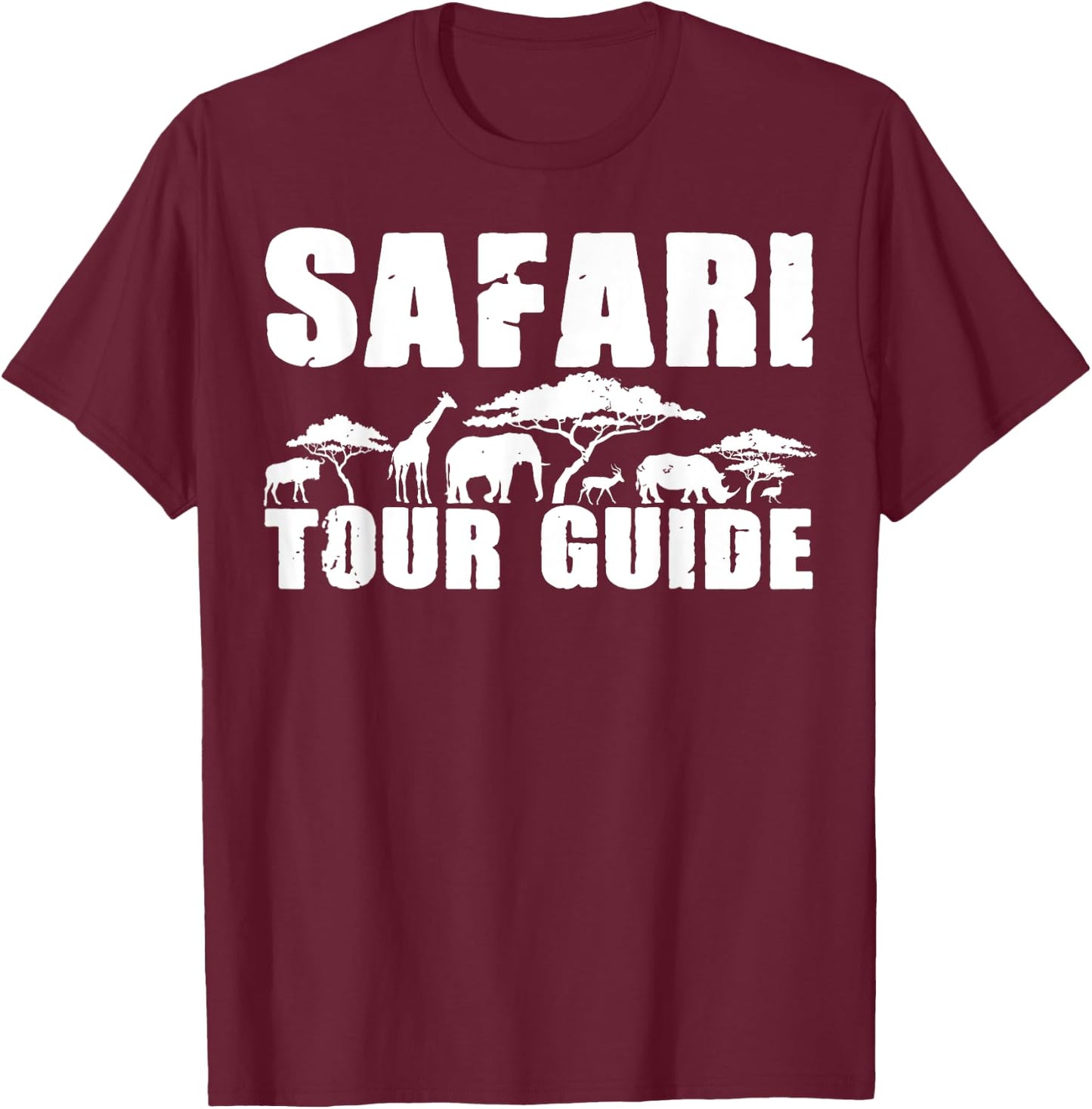 Safari Tour Guide Kenya Tanzania Namibia Animal Gift T-Shirt - T-Shirt | Maroon