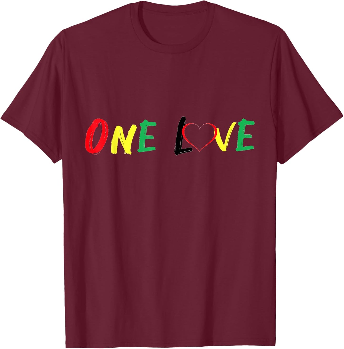 Reggae Rasta Lion Design Rastafari Jamaica Vibes Graphic T-Shirt - T-Shirt | Maroon