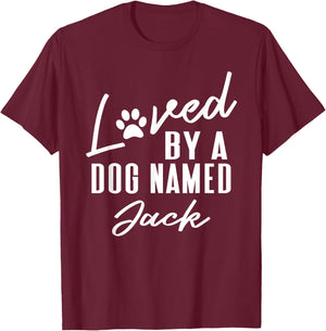 Personalized Dog Name Jack - Pet Lover Paw Print T-Shirt - T-Shirt | Maroon