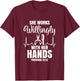 She Works Willingly With Her Hands Hairstylist Bible Verse T-Shirt - T-Shirt | Maroon